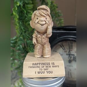 Vintage 1970 Paula Collectible Resin Figurine - Happiness Is